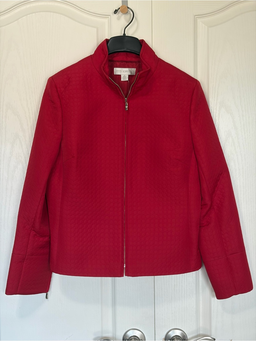 NWT Vintage Petite Sophisticate Quilted Jacket Size 12 Red